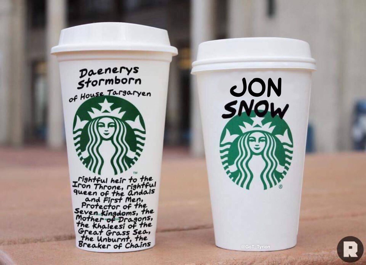 When Daenerys and Jon go to @Starbucks #GameofThrones