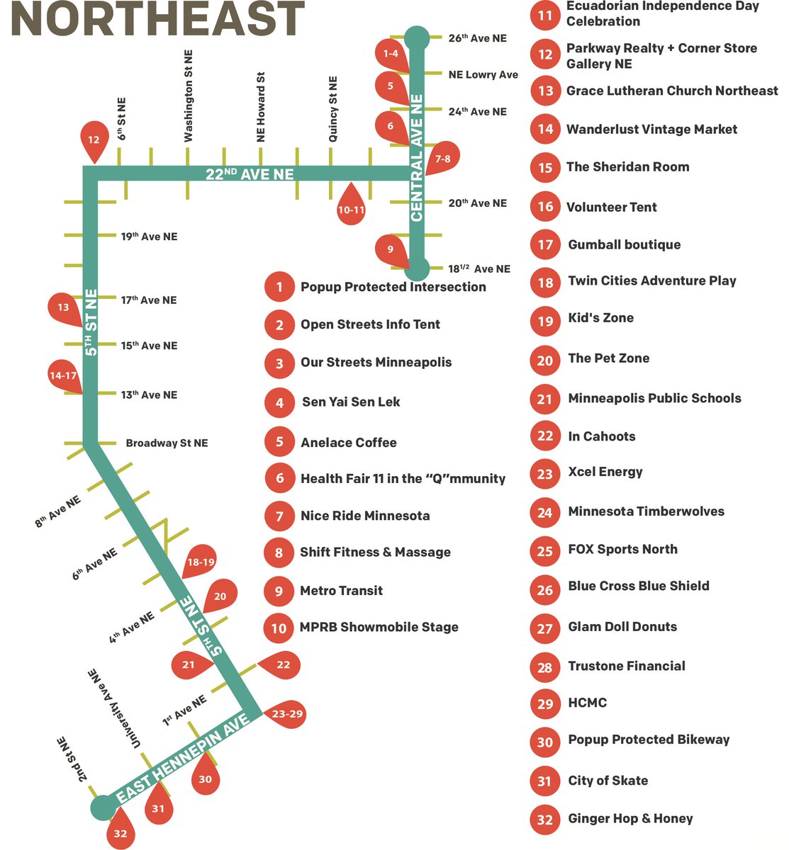 OpenStreetsMPLS's tweet image. This Sunday is #OpenStreetsMpls Northeast! Check out our highlights map, then make sure to explore the whole route! #NEMpls #InCahootsMpls