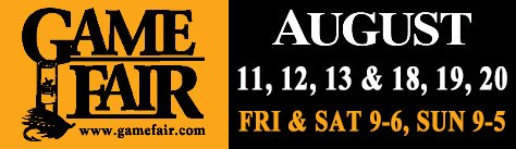 The <a href="/GameFairUSA/">Game Fair</a> is almost here!!!
Book today and mention the Game Fair to get 15% off your stay!