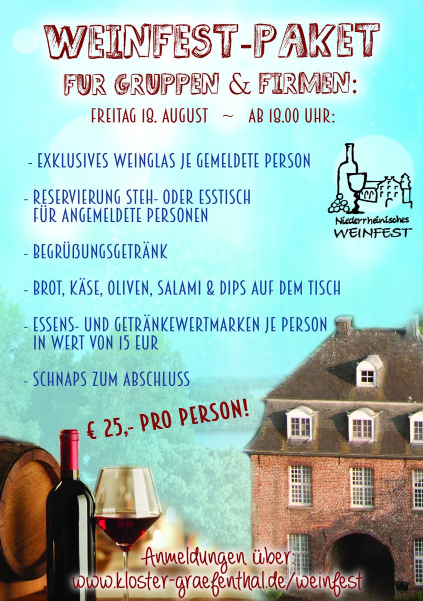 🍷🍴🎶☀ Jetzt anmelden: kloster-graefenthal.de/weinfest-2017/… 🍷🍴🎶☀