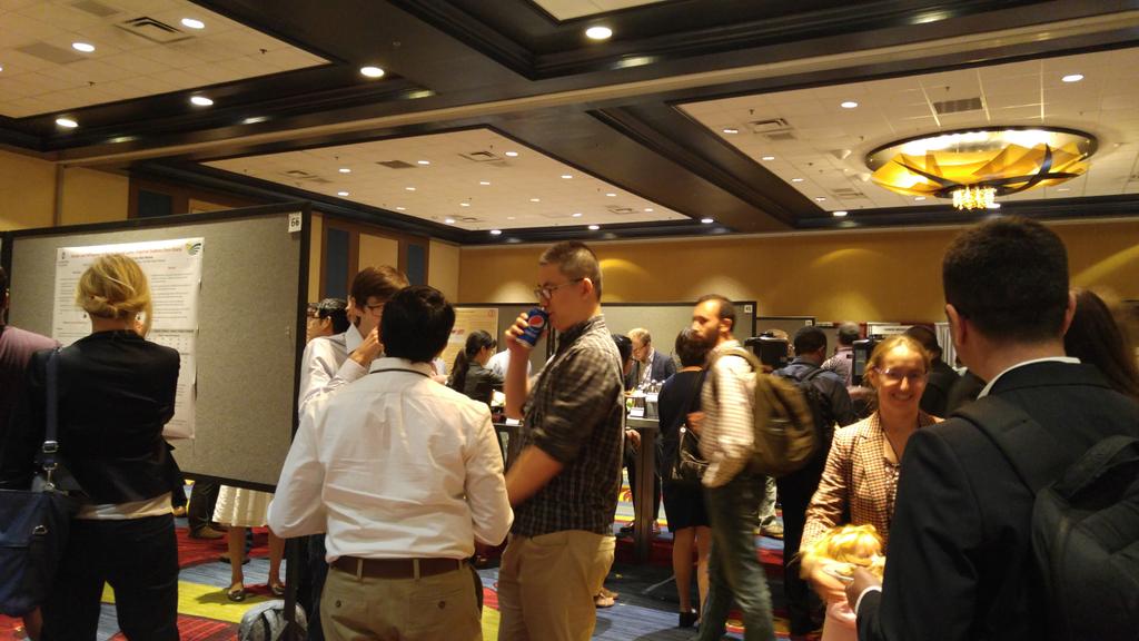 stephboble's tweet photo. #AAEAChicago17 poster session has begun! Some very cool research going on in #agecon 😀 https://t.co/xr32SEDrFO