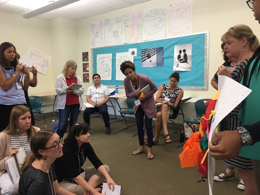 CoachTaylorDCI's tweet photo. "See, Think, Wonder" routine in action. Also, seen to the right - ART and LEARNING! #wissit17 https://t.co/M3J8LKRECe