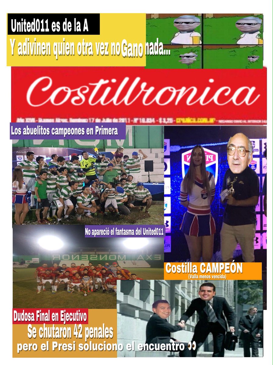 Costilla2006's tweet photo. #costillronica su revista del @exacml entrevista exclusiva con los campeones, interminables penales en ejecutivo y #losbespisporteños https://t.co/sVDHL6exQk