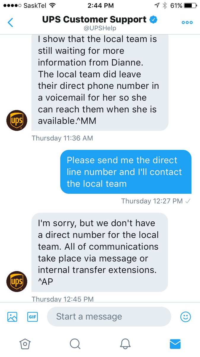 This is why it's impossible to get any answers from some at @UPS #davidabney