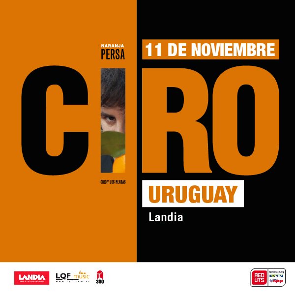 ciroylospersas's tweet photo. ¡CIRO Y LOS PERSAS EN URUGUAY! SÁBADO 11 DE NOVIEMBRE. EN LANDIA (MONTEVIDEO). ENTRADAS A LA VENTA EN RED UTS. https://t.co/gNj5MnBkVE