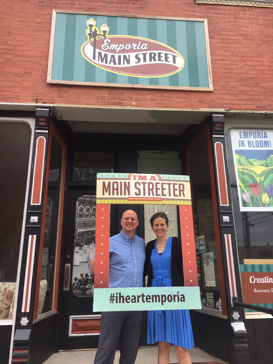 ETownMainStreet's tweet photo. @PatriceFrey, @NatlMainStreet president, is touring Emporia today! We are pumped she is here! #realmainstreet #iheartemporia https://t.co/p5CzU4MwiE