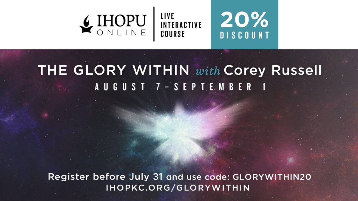 Last day to get 20% off <a href="/brotherrussell/">Corey Russell</a> online course 'The Glory Within'. Register today!