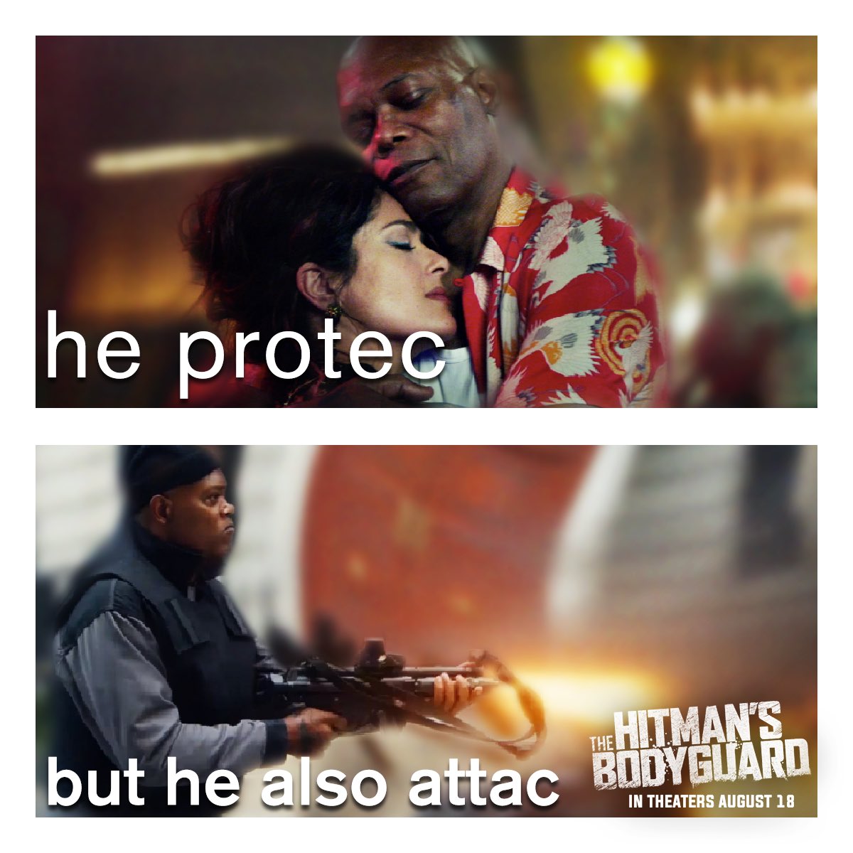 Hitman's Bodyguard on Twitter "He protec, but he also attac. 