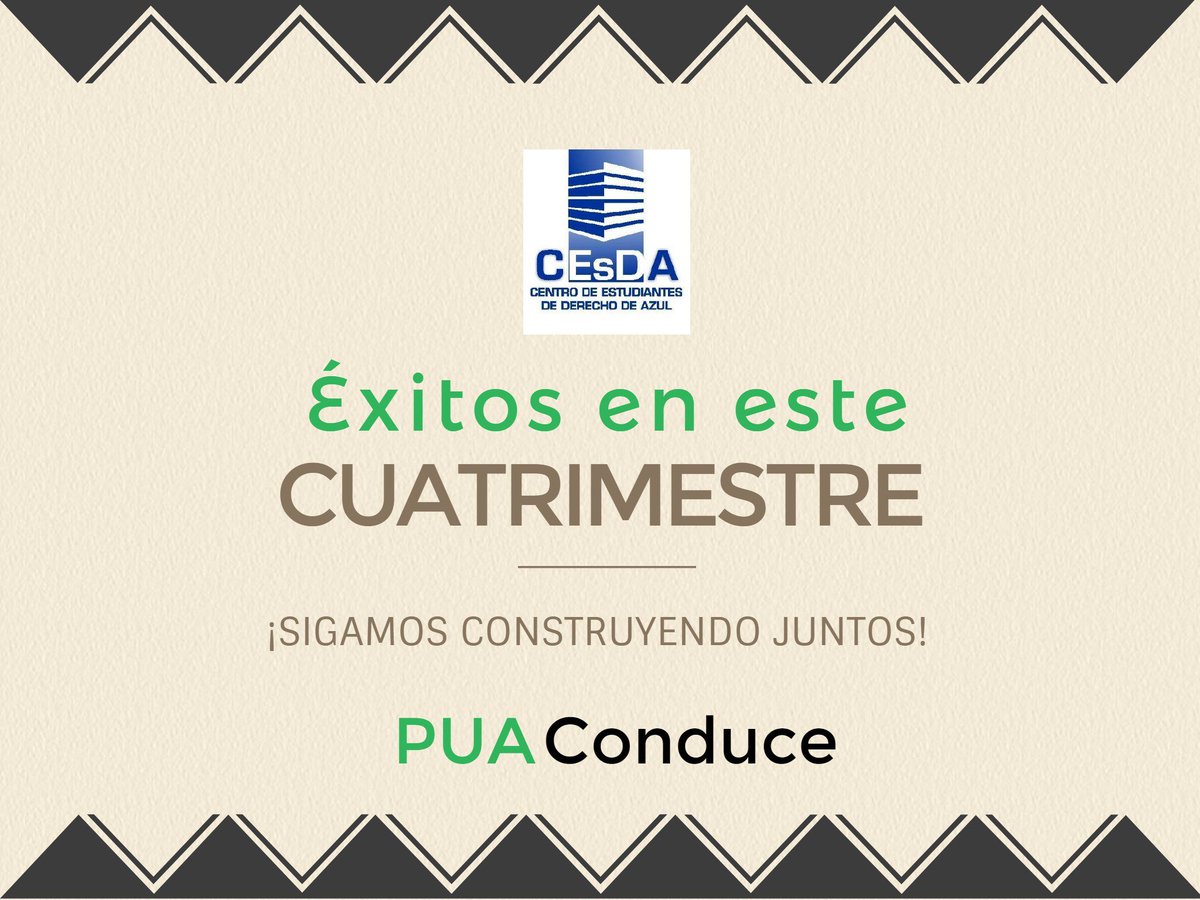 CesdaUnicen's tweet photo. Feliz vuelta al #SegundoCuatrimestre #PUAConduce
https://t.co/fbrh4hM0kS https://t.co/yLSjOmNwNK