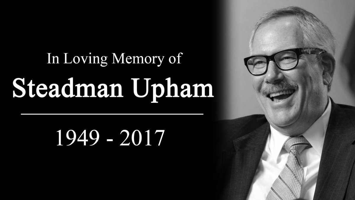 TulsaHurricane's tweet photo. Our hearts are heavy today with the passing of Steadman Upham, a true champion of TU athletics and a strong leader for all. https://t.co/qi2arW7mIE