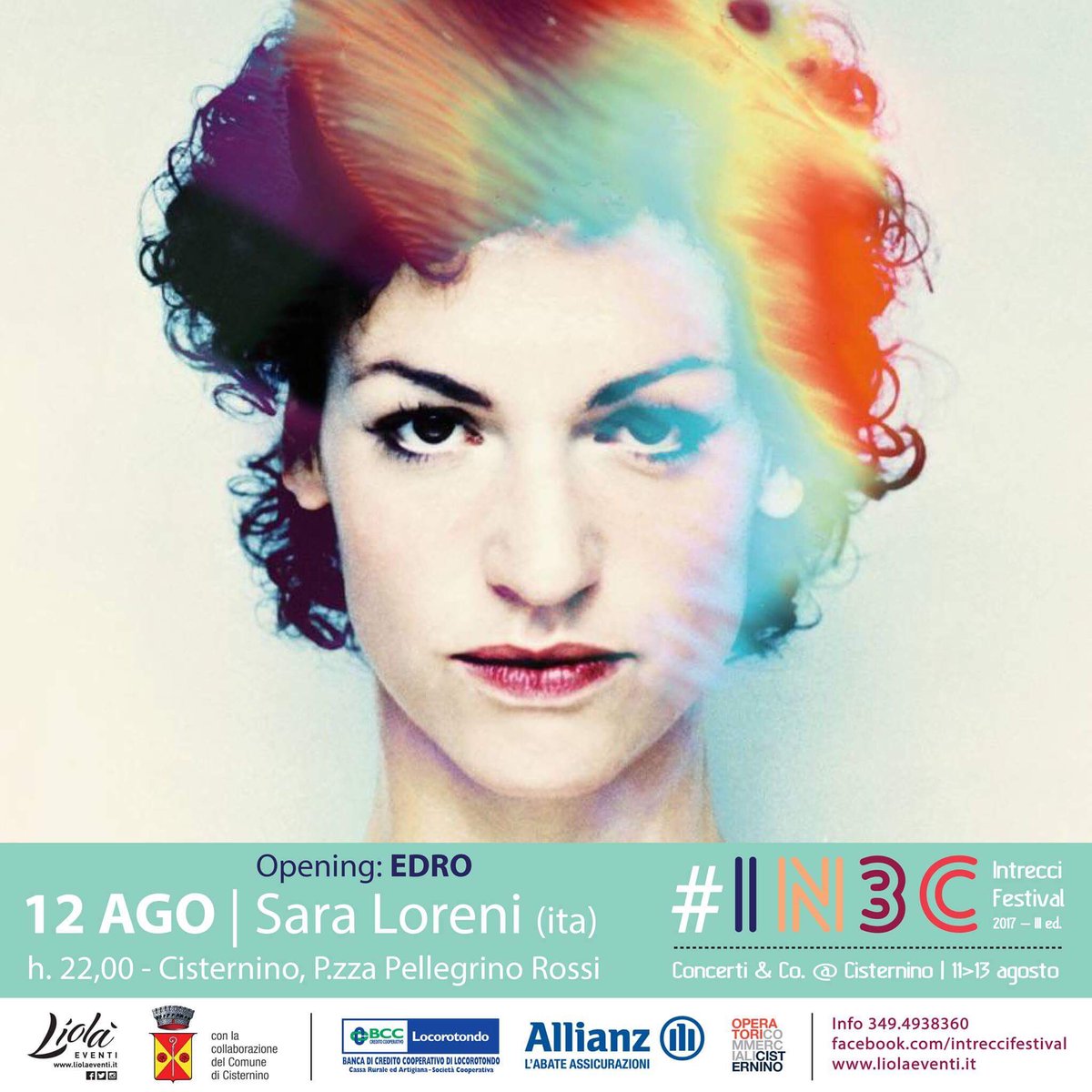 OrlandoSmaltini's tweet photo. #IN3C #IntrecciFestival #12agosto #Cisternino #SaraLoreni #LiolaEventi #livemusic #valleditria #Puglia https://t.co/2uBrlp8mKS
