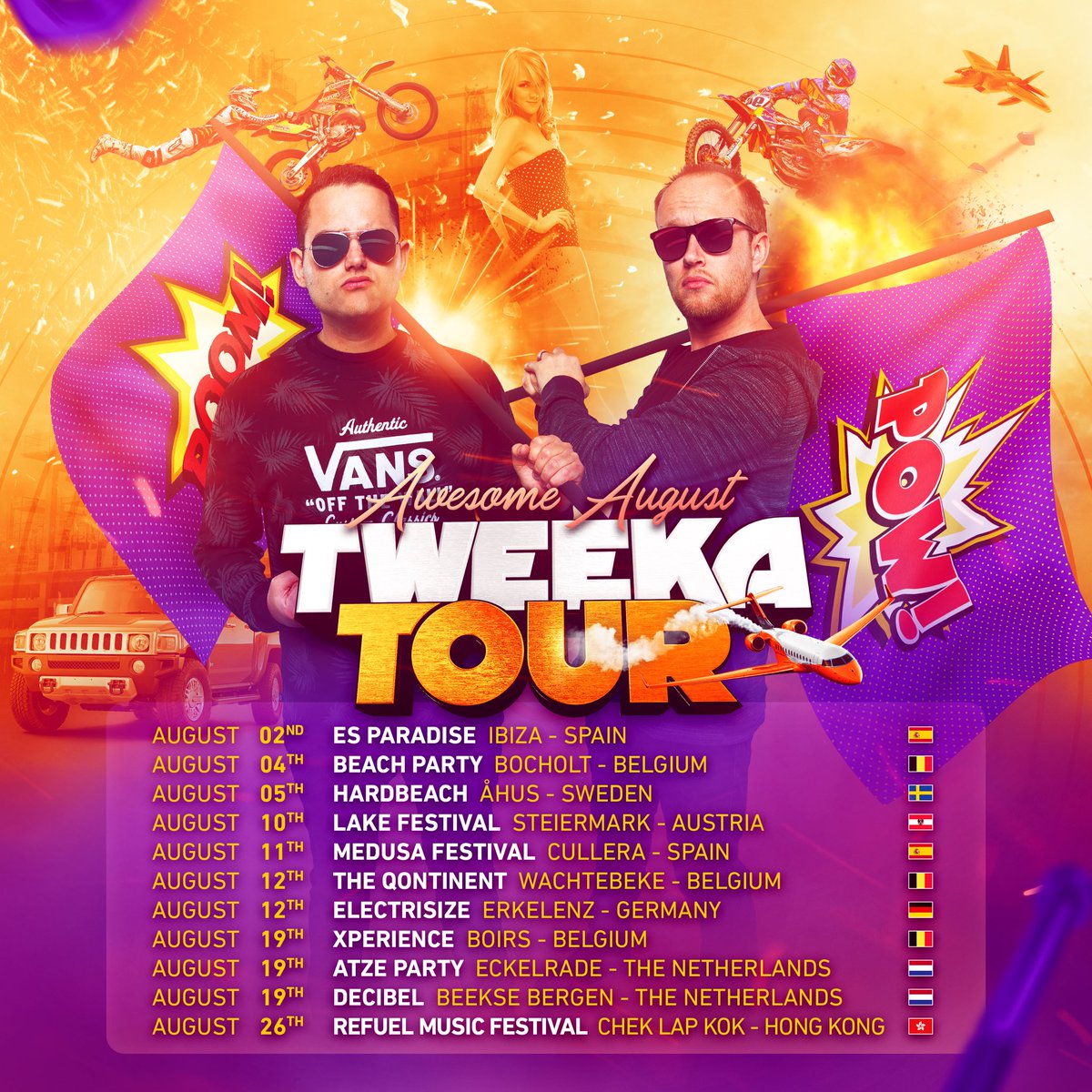 Awesome August incoming! 💣💥 #datweekaz #tweekatour #august #agenda #bringiton https://t.co/QttRncUo9X