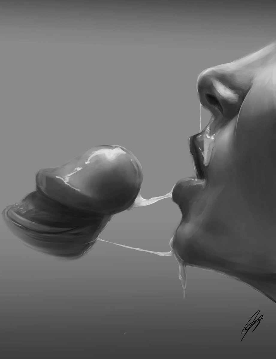 Stiletto Uncensored on Twitter: Erotic facial. Art done by me.