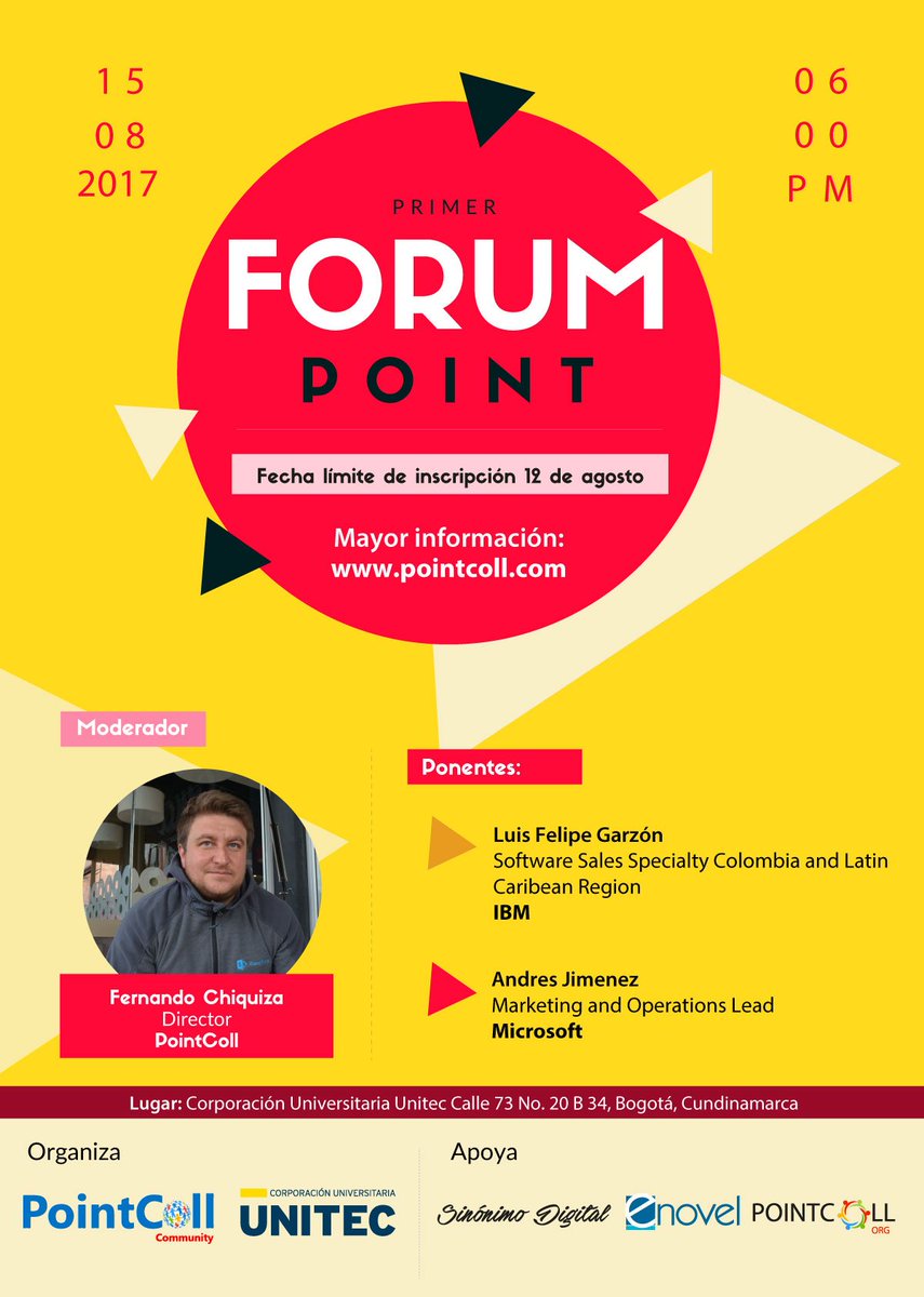 YoSoyUnitec's tweet photo. Unitec y @pointcollcom traen el evento del momento. No te pierdas el #ForumPoint #Microsoft #IBM
Inscríbete en: https://t.co/7hWf2ziMeW https://t.co/3Y4kgdRBW6
