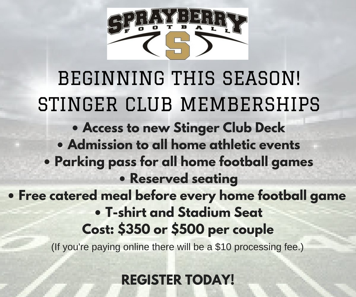 Beginning this season! Stinger Club Memberships!