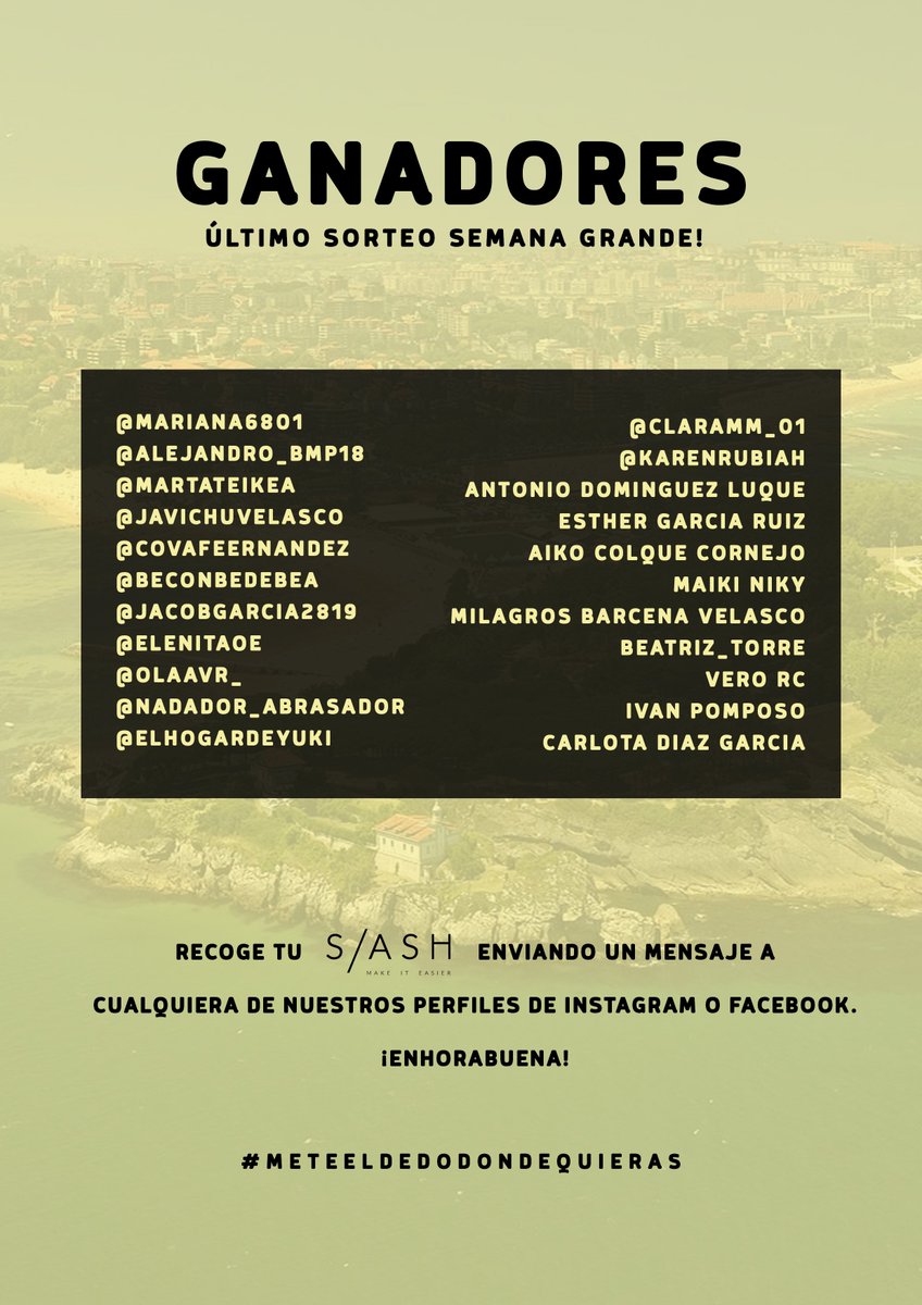 slashcoes's tweet photo. 🎉GANADORES del último SORTEO de esta #SemanaGrandeSantander! 😎 Tiramos la casa por la ventana regalando 22 S/ASH! 😋  #meteeldedodondequieras https://t.co/Ty2O6p3YAd