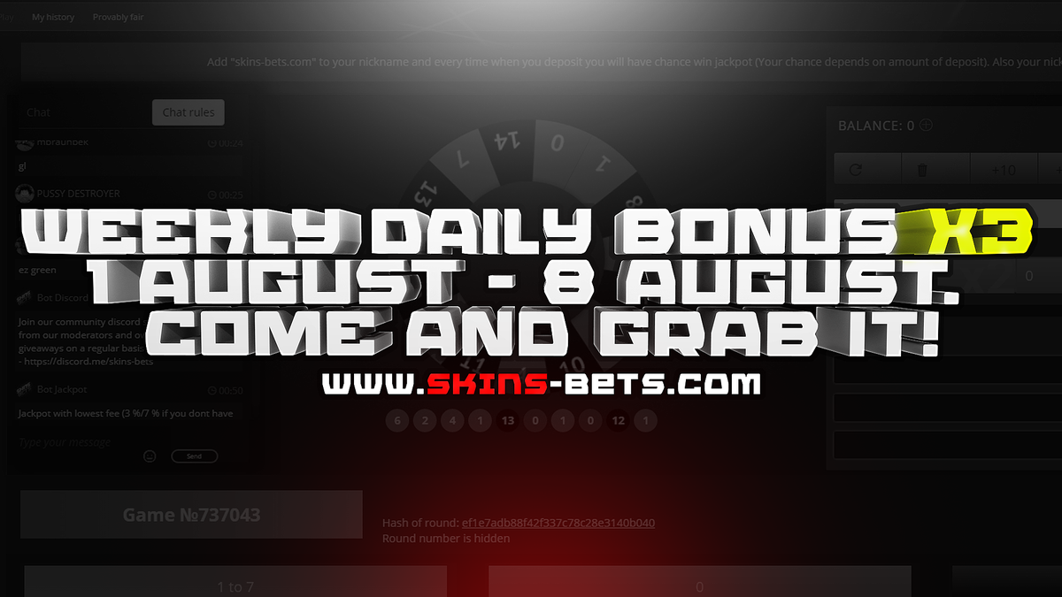 SkinsBets's tweet photo. Only on this week daily bonus X3!
Come and try to get 30 $. https://t.co/W70ajDAC0l