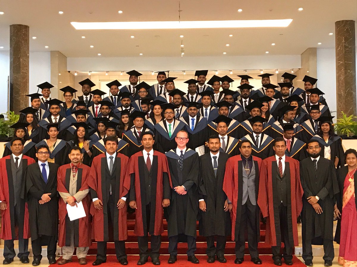 HishamElkadi's tweet photo. Excellent graduation day for our students in Sri Lanka. Inspiring talk by #carl_scri Very proud of our @SalfordUni and #csctcampus staff https://t.co/cVlEoDe70F