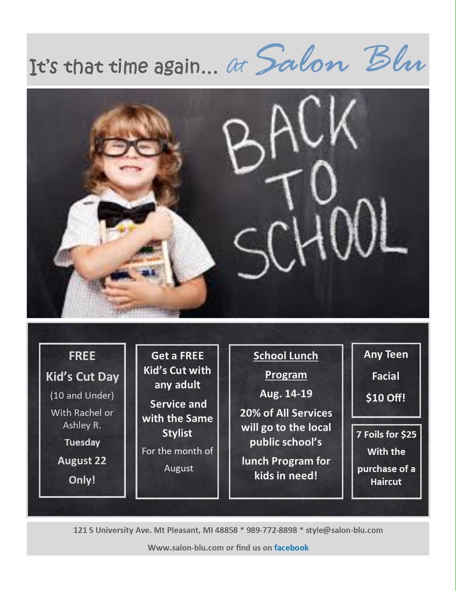 Come check out our back to school specials!