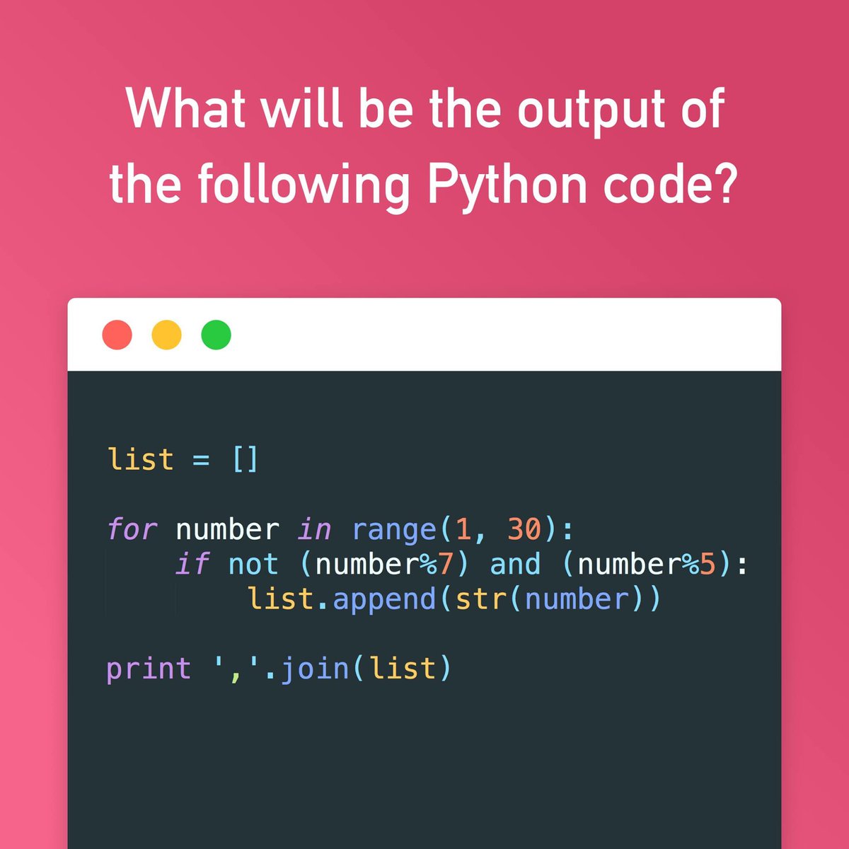 binarytorch's tweet image. Can you predict the output of this program, without compiling it? 😏
#python #coding #exercise #programming #machine_vision #machine_learning