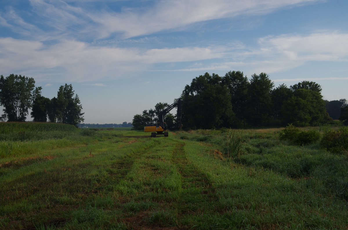 INWatershed's tweet photo. Big day for our project! NEW two-stage ditch construction began on Shatto Ditch! Almost 2 additional miles to be done in the next few weeks! https://t.co/a24fq5Vk78