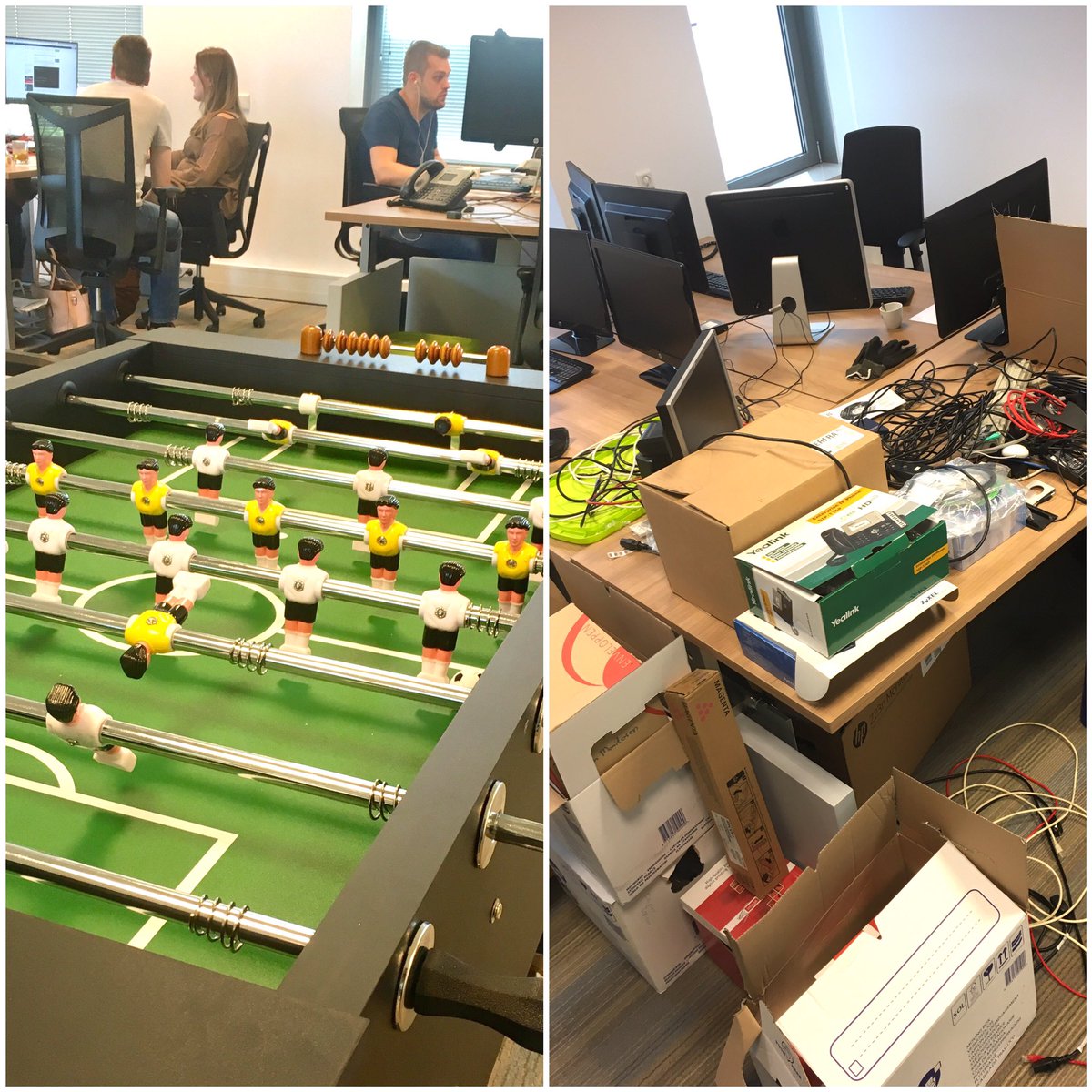 Nog niet alles is klaar in ons nieuwe pand, maar het belangrijkste staat! #voetbaltafel ⚽️😄