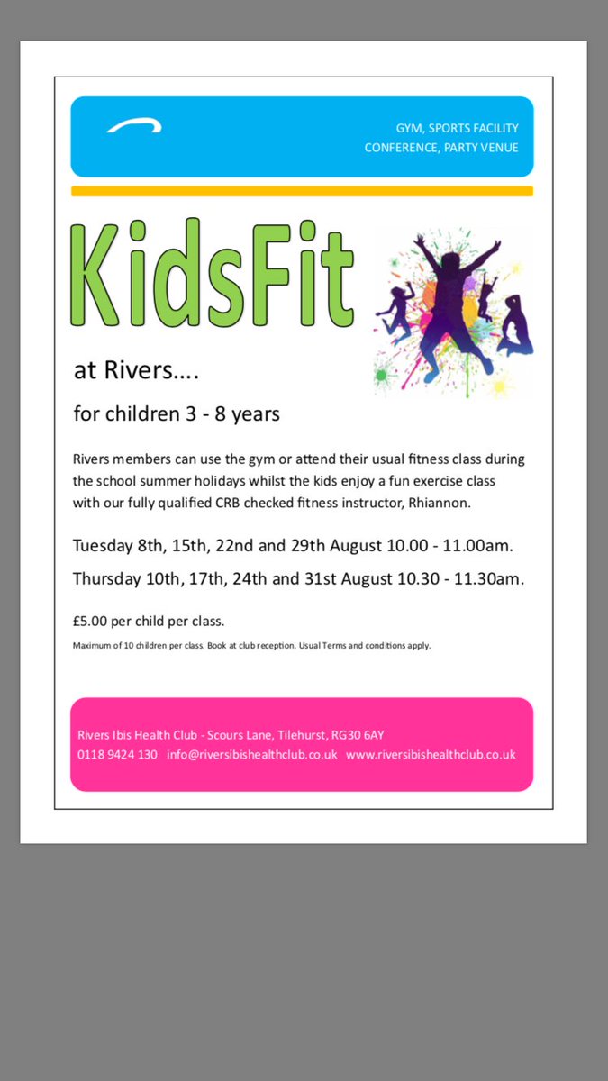 RiversGym's tweet photo. Parents, we've got you covered this summer holiday...#noexcuses #youtime https://t.co/wWNyMaqPrz