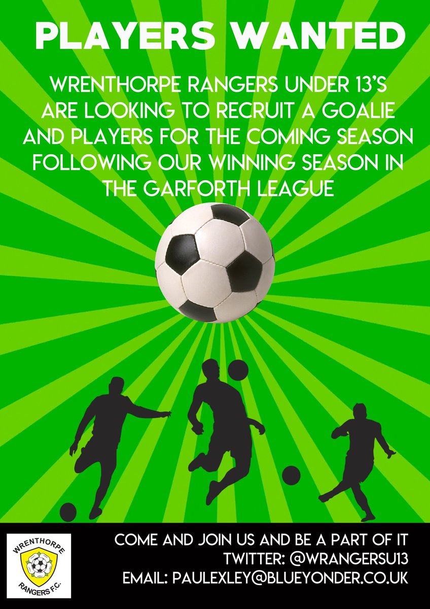 WRangersu13's tweet photo. Come and join us in the @GarforthJFL https://t.co/P3l5PcsYOH