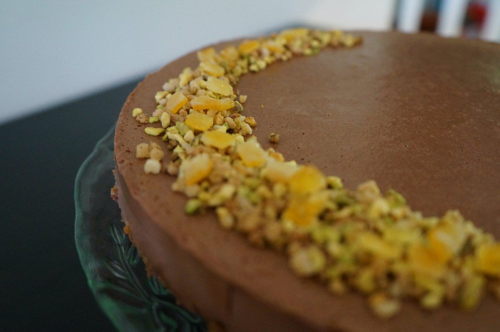 Classic semi-sweetened dark chocolate turtle cheesecake topped with pistachio and even more chocolate. Monday's ain't so bad after all...