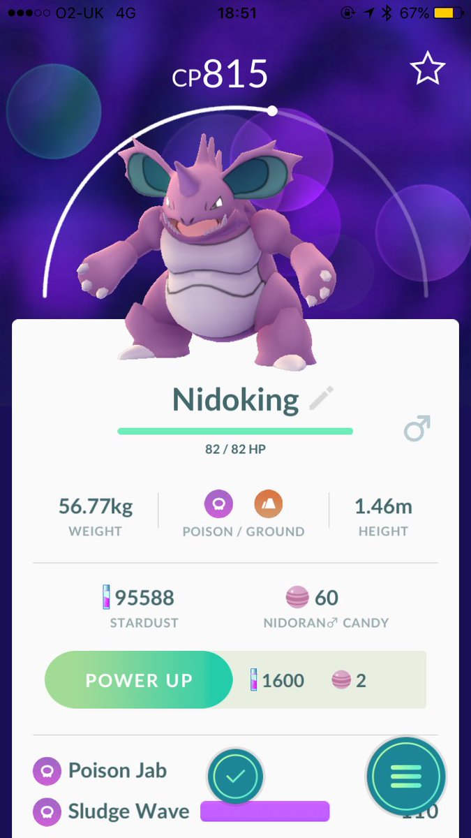 xiDanGaming's tweet photo. Nice find in the wild, rubbish CP/IVs #PooemonGO #Nidoking https://t.co/evHlqmiz9e