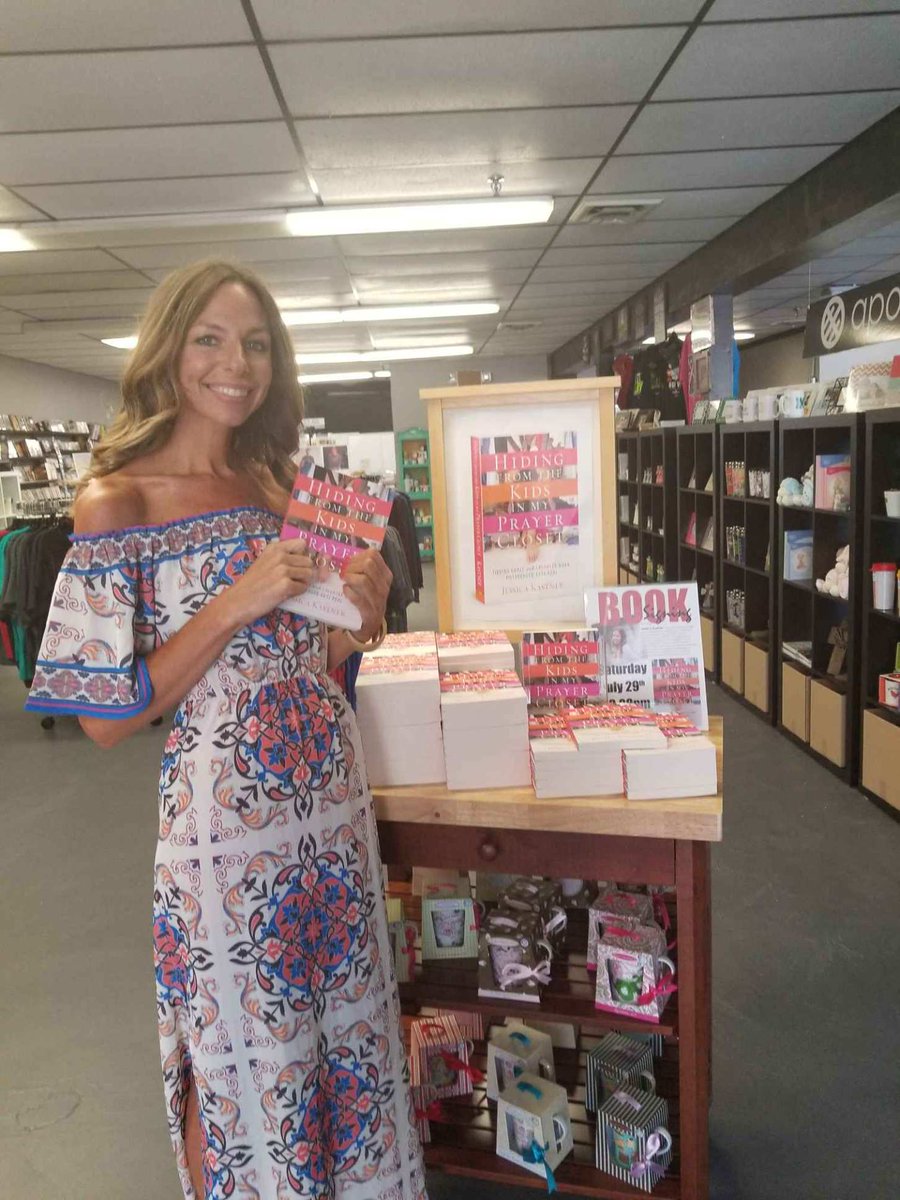 JessKastner's tweet photo. Thanks so much to all who came to my first ever book signing- so much love! @David_C_Cook #HidingFromTheKidsInMyPrayerCloset #Unmom https://t.co/hAaJAyObjL