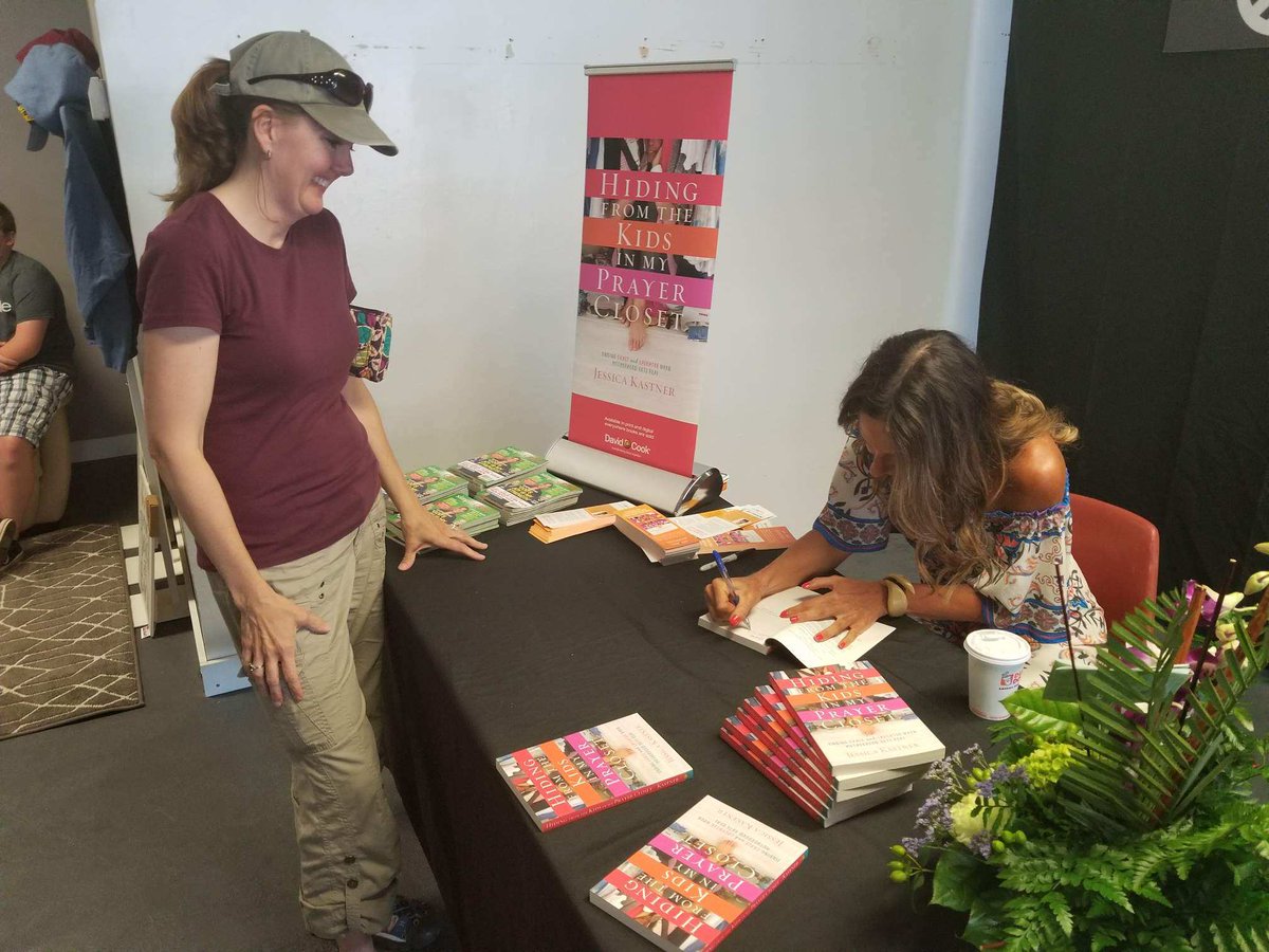 JessKastner's tweet photo. Thanks so much to all who came to my first ever book signing- so much love! @David_C_Cook #HidingFromTheKidsInMyPrayerCloset #Unmom https://t.co/hAaJAyObjL