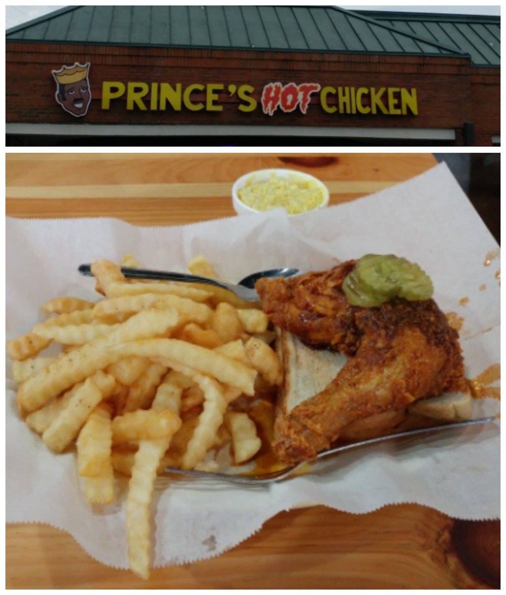 ameeliu's tweet photo. Last meal in Nashville (this trip) with what they're known for! #hotchicken #mediumspice https://t.co/dVM1u6SGjU https://t.co/yaWBurewgA