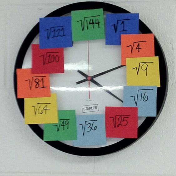 ONTSpecialNeeds's tweet photo. Good way to get them to learn square roots without them knowing it because they know the numbers under the post its! https://t.co/du5yH2cCzo