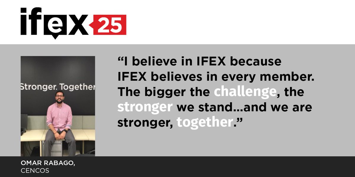 IFEX's tweet photo. .@omar_rabago of @cencos on why he believes in the IFEX network. #IFEX25 @CPJAmericas @CLibrehn @adctweets @Cerigua  @AMARCALC https://t.co/Mn6pg8Jtdp