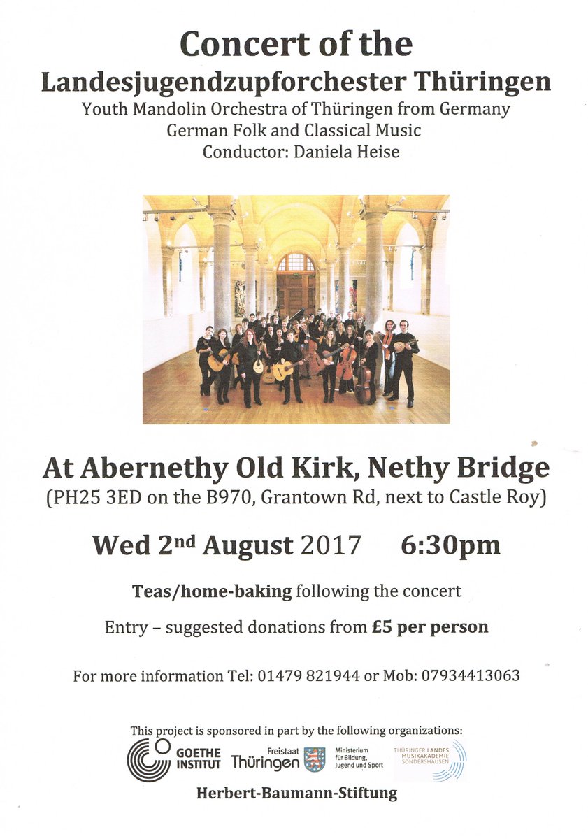 oldkirknethy's tweet photo. Mandolin Concert at the Old Kirk on Wednesday 6.30pm.  Tea and home-baking. Entry by donation. https://t.co/uv340DNzaU