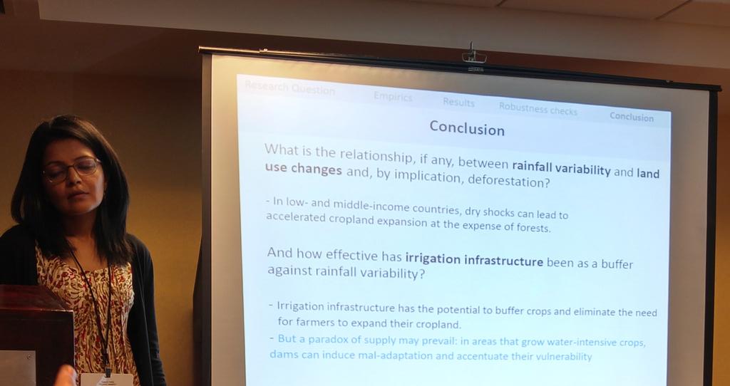 stephboble's tweet photo. Esha Zaveri: agricultural productivity is highly sensitive to rainfall variability. #AAEAChicago17 https://t.co/nEpNuu5WAQ