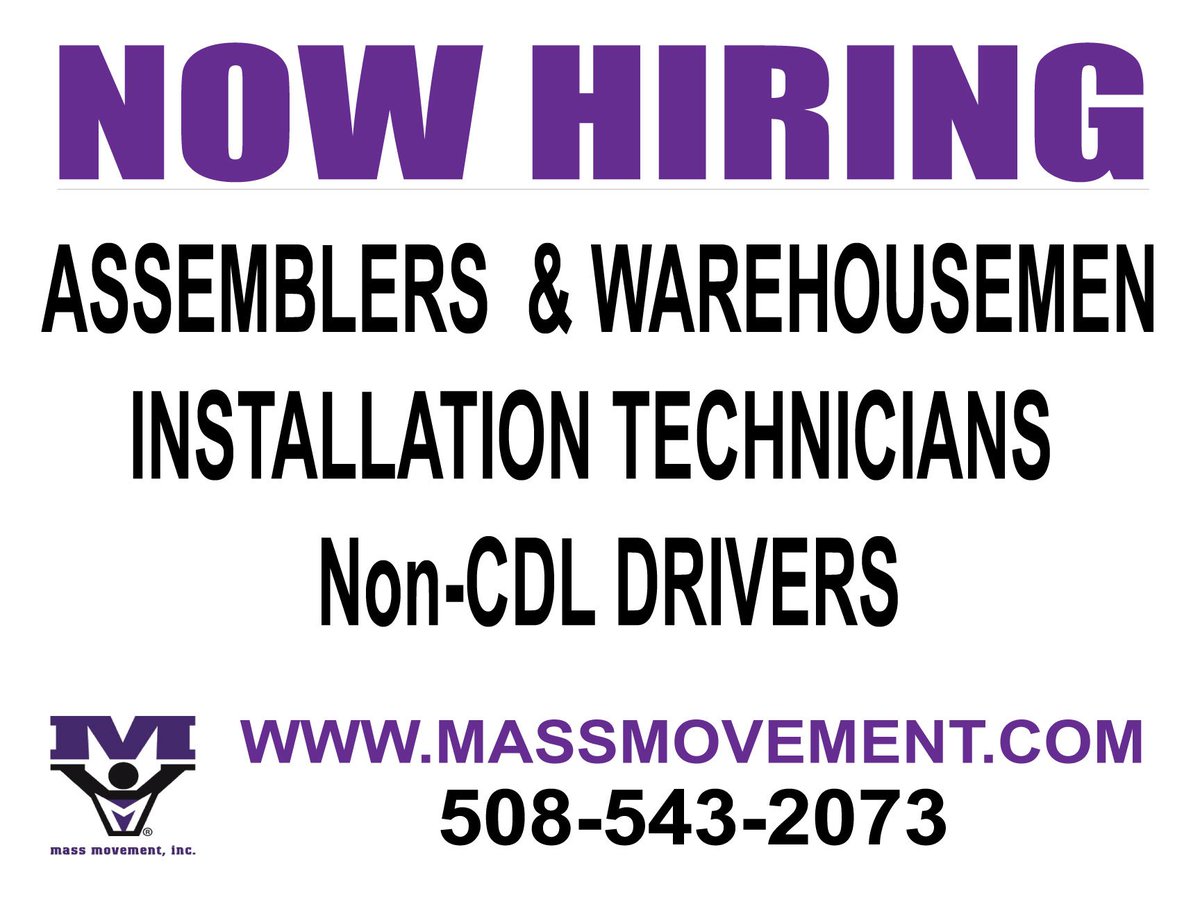 massmovementinc's tweet photo. Mass Movement, Inc. has openings for NON-CDL DRIVERS for our MA &amp; TX locations. If you are interested, please go to https://t.co/Dpntgt6Fpq https://t.co/8jgpJL1gFa