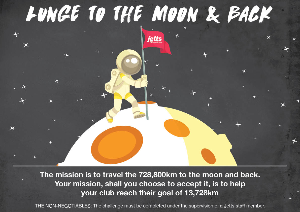 We're on a mission to lunge to the moon and back this month! Make sure you help us out when you're next in the club. Every bit counts! 🌕