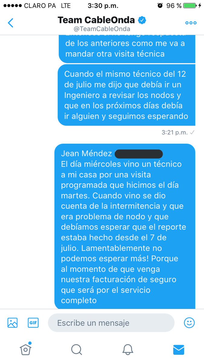 fannydiaz04's tweet photo. Más reportes y no tengo respuesta de dos anteriores @TeamCableOnda @JeanAlexander28 @Rossy_3008 @AsepPanama Pésimo servicio https://t.co/98z61BT4Mk