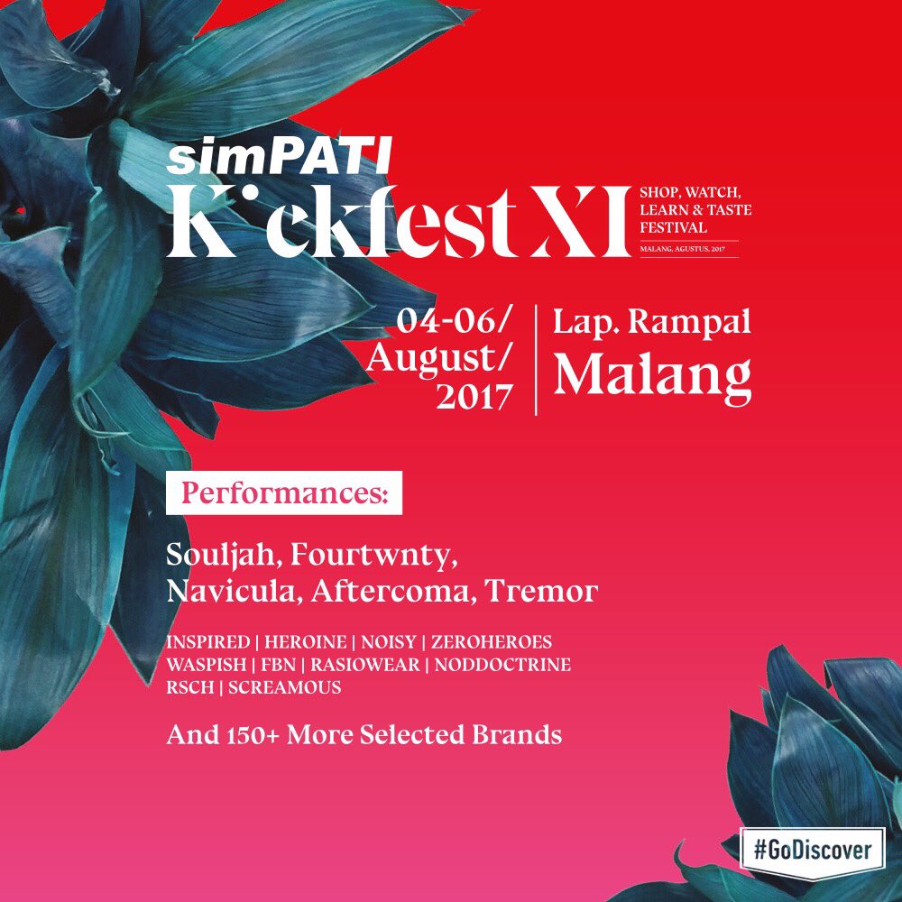 Siap-siap simPATI Kickfest XI 04-06 August 2017. at Lapangan Rampal Malang. Ada perform dr <a href="/souljahmusik/">Souljah Indonesia</a> <a href="/naviculamusic/">Archipelago Rebels</a> dll