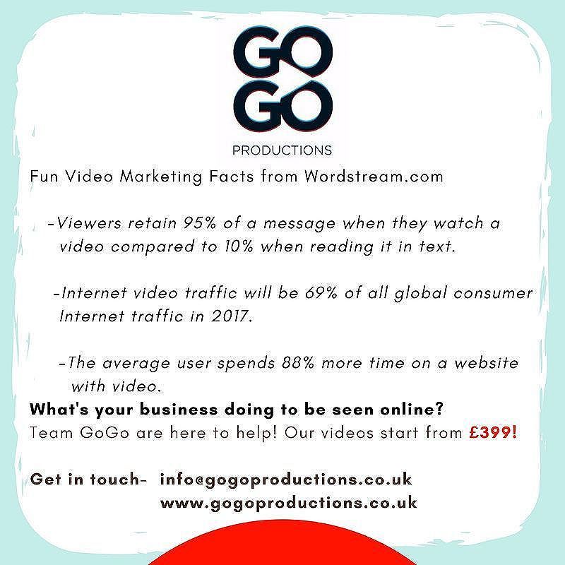 GoGoProduction1's tweet photo. Some interesting video marketing facts to brighten up your Tues afternoon ⠀
#businessni #videomarketing #Belfast #onlinemarketing #marketing https://t.co/Plvfc7dGzc