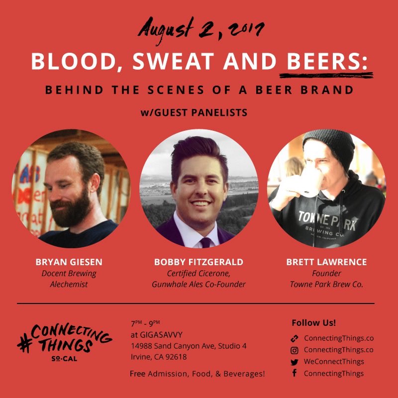 WeConnectThings's tweet photo. Beer lovers raise a glass π» ! Our August panel of OC brewers is Wed 8/2/17. Free food & drinks. Free event. Rsvp: https://t.co/rHR3wyx9qF https://t.co/zknJTuyKYN