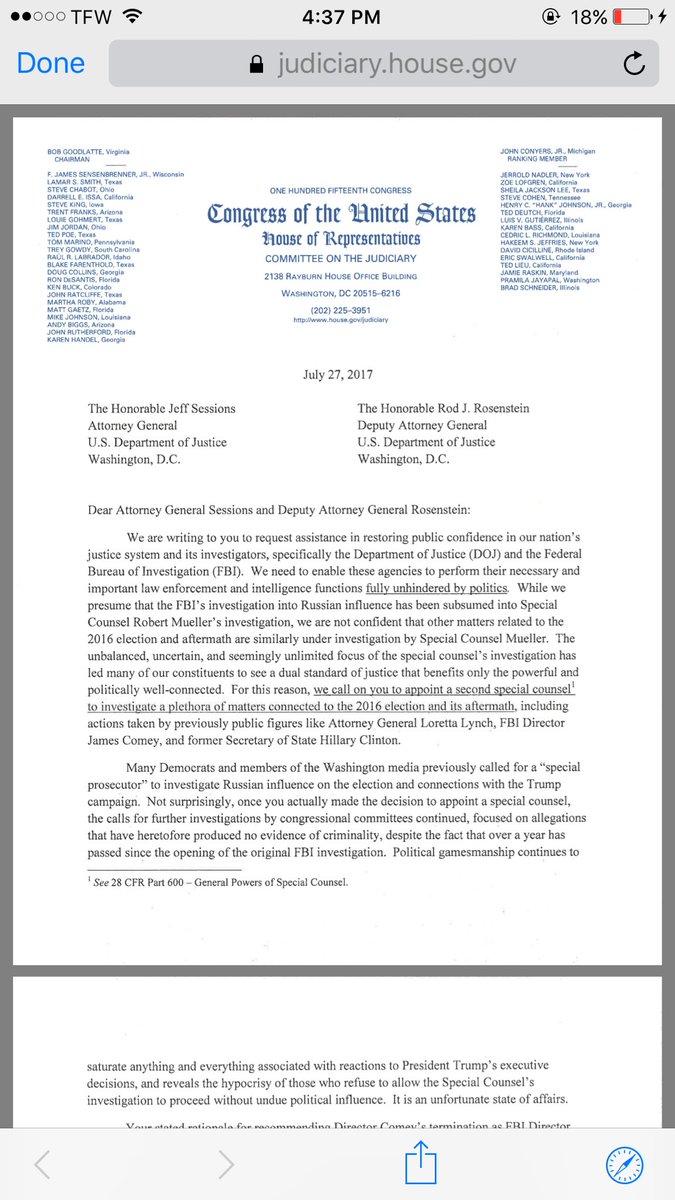 patriot_jaynews's tweet photo. @realDonaldTrump @POTUS @HillaryClinton @LauraLoomer @BasedMonitored Congress just called for special investigation on Hillary! 👇🏻con 7pgs https://t.co/FF9VIXtWEH