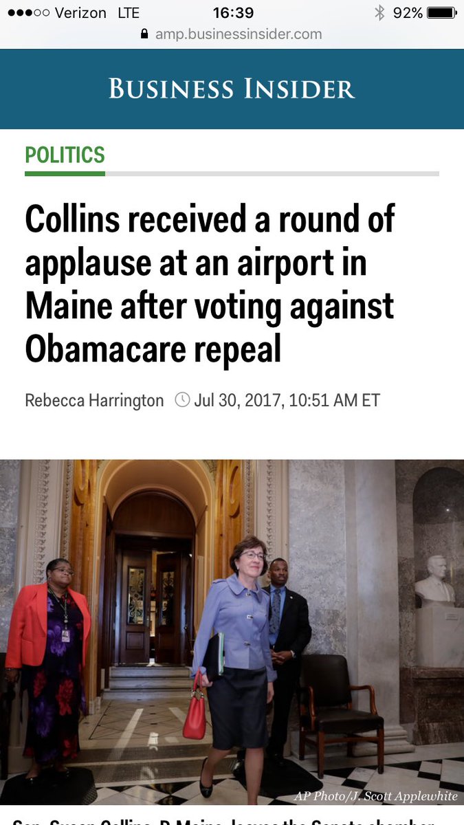 JesseLehrich's tweet photo. this is how @SenatorCollins &amp; @lisamurkowski we're received at home after their health care votes. https://t.co/EYPCmDZhO6