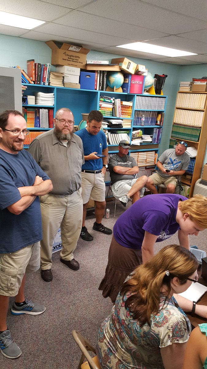 SDHSDrMcGaha's tweet photo. Finally getting to see these folks again made my day! 💙💙 #TeacherFirstDay https://t.co/PXLAR4jU5B
