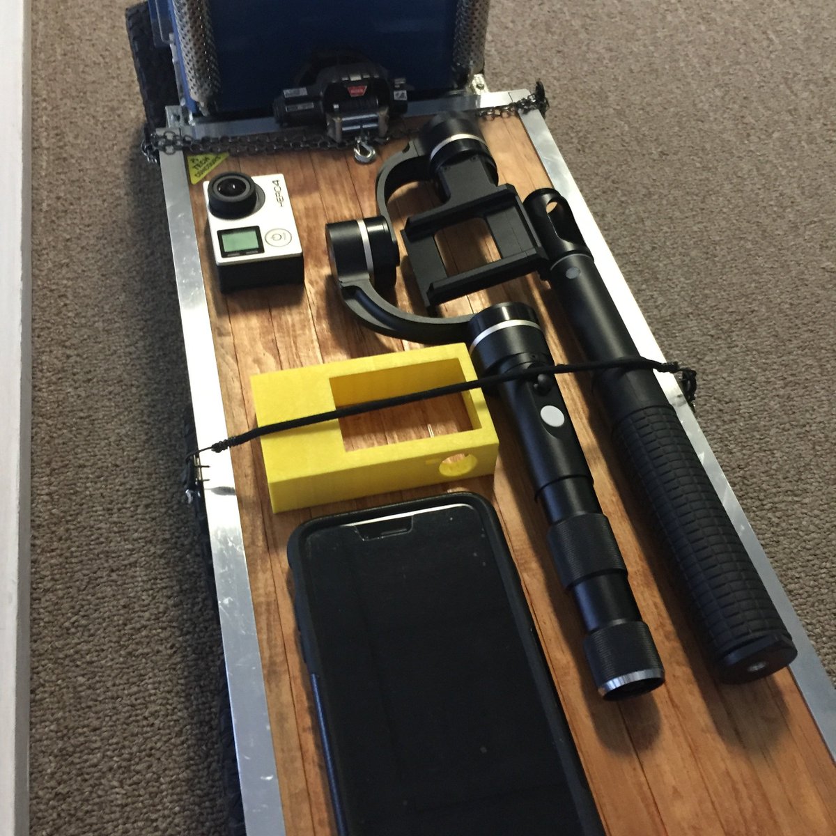 Axialrc's tweet photo. SPEC-DELIVERY: #FeiyuG4Pro #3HandheldGimbal #FeiyuTelescopingExtensionBar #AppleiPhone6PLUS #GoProBlackHero4 #3DprintedGoProAdapter https://t.co/o6HKeBnwBE