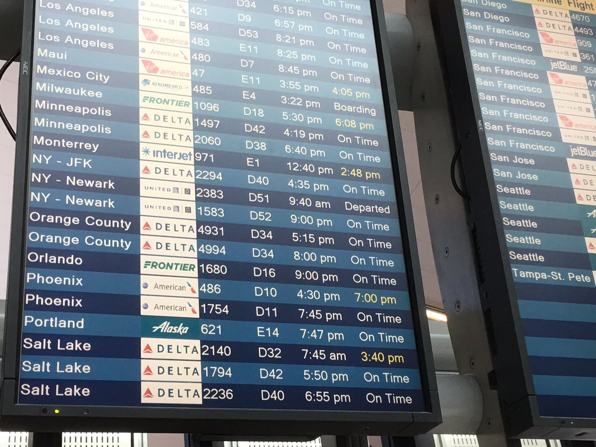 I am stuck in Las Vegas. Flight is delayed 12 hours minimum. @United shows flight as Departed for some reason. Alternative facts?