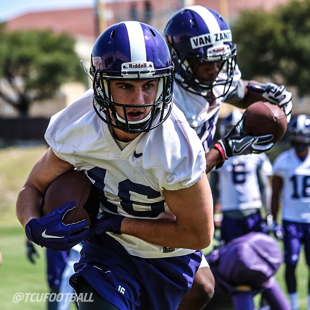 TCUFootball's tweet photo. Get up or get left. #EyesUpKeepClimbing https://t.co/e5nIX7D9uV