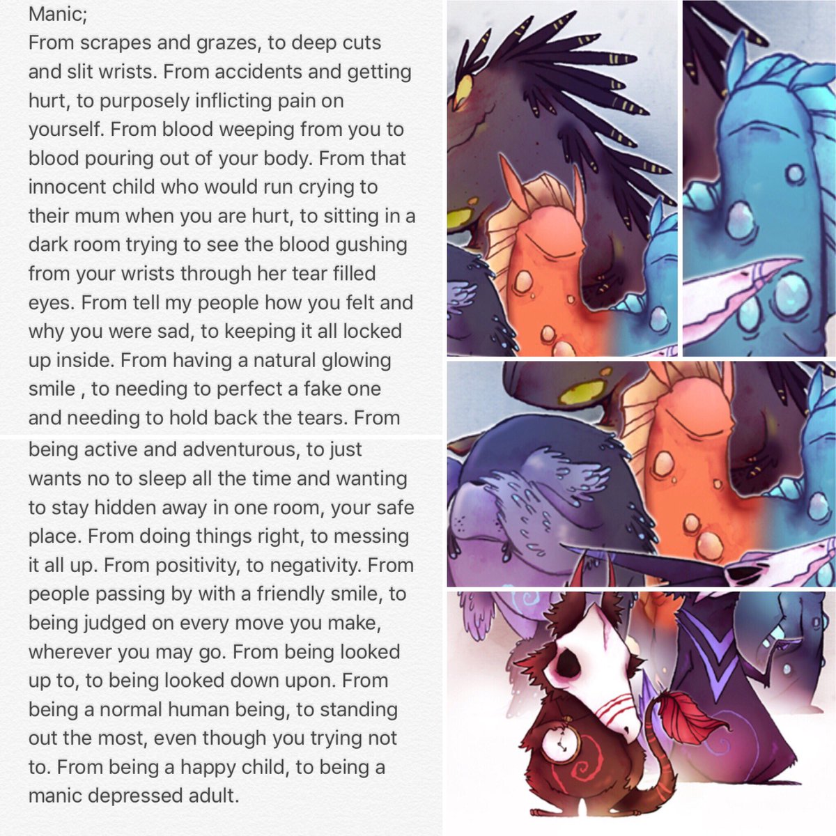 complicatedtwet's tweet photo. A poem from me to you...
MANIC!
#manic #DepressionLetsTalk #mentalhealth #selfharmawearness #SuicideAwareness #MentalHealthAwareness #ALM 🙏🏼 https://t.co/sdBRScsCyu